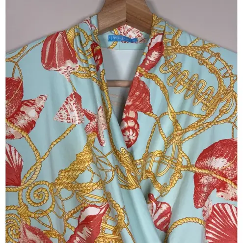 J. McLaughlin Seashell Wrap Top Womens Catalina Top Size Small Resort Beach Rope