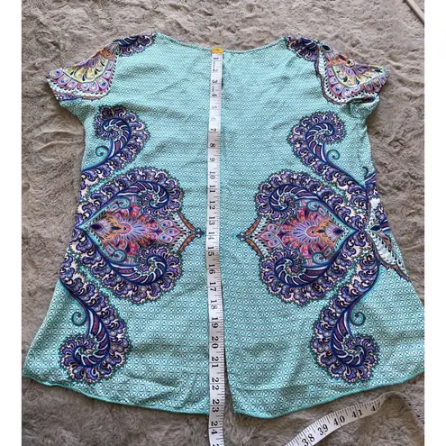 Renee C. Made in U.S.A Stitch Fix Sleeveless Blouse SIZE S Color Cyan Purple