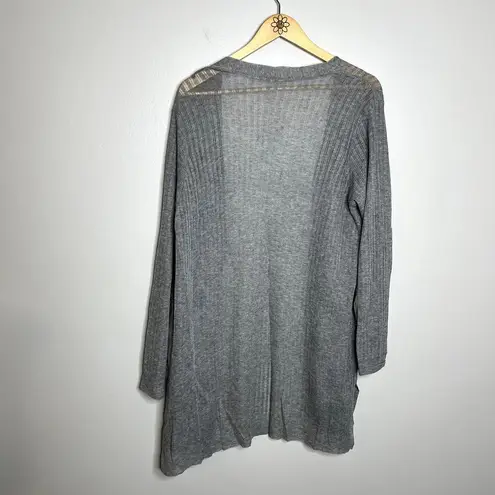 Soft Surroundings Gray Knit Open Cardigan Sweater