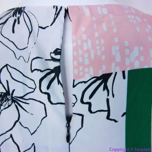 Slny NEW floral print tie neck color block sleeveless dress, 14W