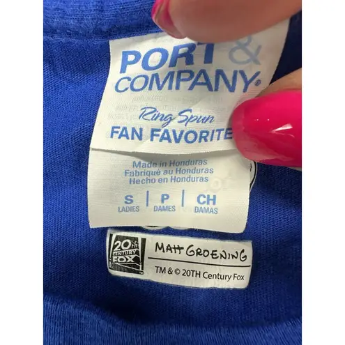 Simpsons Family Blue Women's Short Sleeve T Shirt Small Homer Bart Lisa Maggie