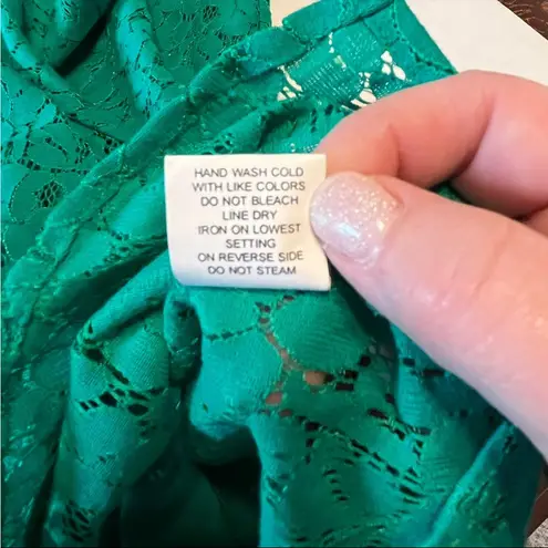 Valerie Stevens Woman SZ 2X Two-Piece Blouse Tank Top Shell Green Button Front