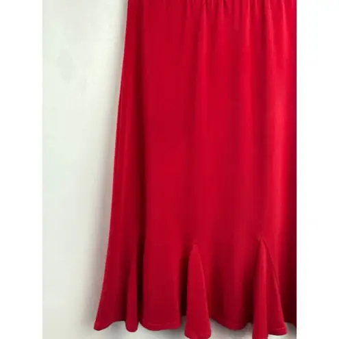 Susan Graver Womens Red Flared Skirt XXS Polyester Spandex Blend