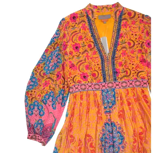 NWT Anthropologie Bhanuni by Jyoti Enchanted Echo Orange Patterned Maxi Dress 6P