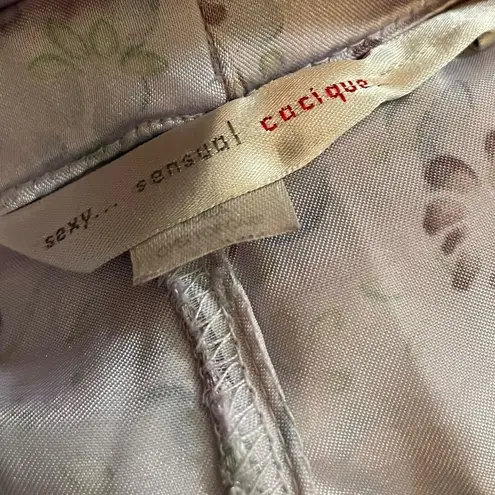 Cacique Y2K Purple Silky Satin Cottagecore Whimsygoth Boho Floral Casual Shorts