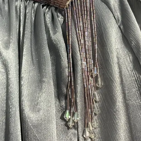 Vintage 80s Silver Beaded Jumpsuit size 8