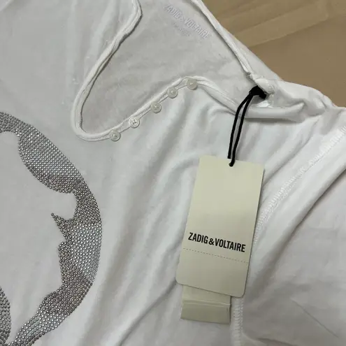 Zadig & Voltaire White Long Sleeve Scull Shirt