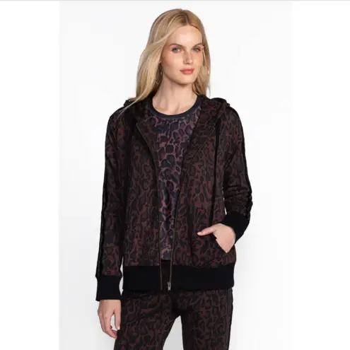 Johnny Was Bee Active Cheetah Print Zip Hoodie + Relaxed Tape Jogger Pants Set S