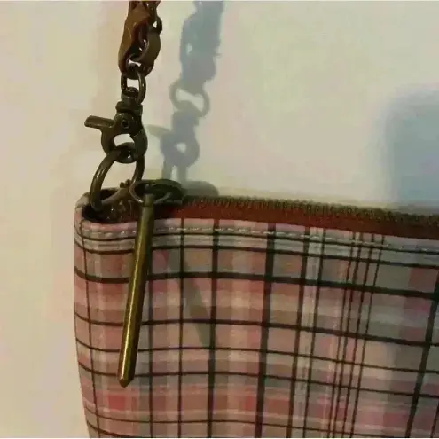 Elliot Lucca 3 way‎ demi clutch/crossbody/shoulder bag purse plaid Pink