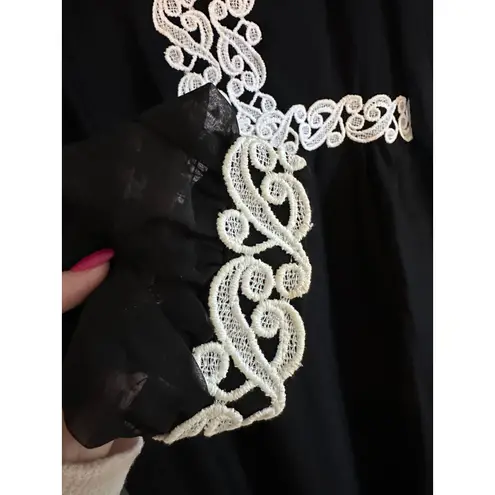 1960s Modette Vintage Mod Black Long Sleeve Sheath Dress