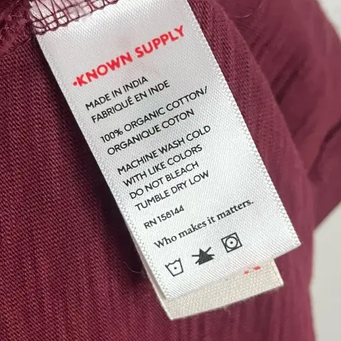 Known Supply • NWT Burgundy Jupiter Tiered Dress Organic Cotton Size XL