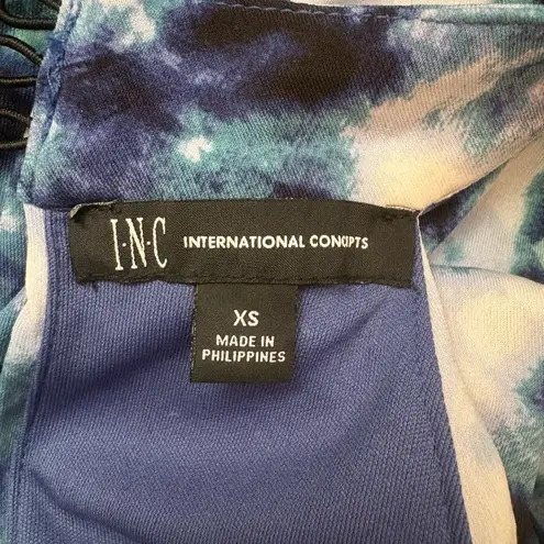 INC INTERNATIONAL CONCEPTS Tie Dye Halter Maxi Dress Blue Size XS