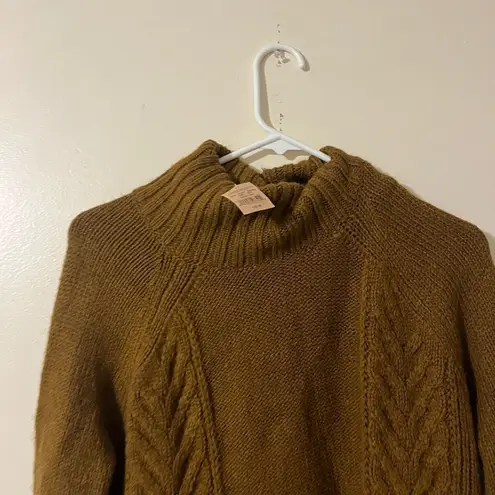 American Eagle NWT  sweater turtleneck cowl thick knit Brown M