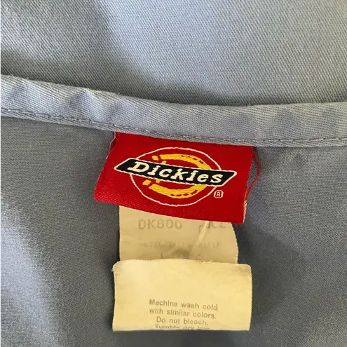 Dickies Women Scrub Top S Blue Short Sleeve Medical Uniform Nurse Office Dental