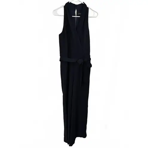 Julia Jordan Tie Waist Wide Leg Halter Jumpsuit Navy Blue Size 6 NWT
