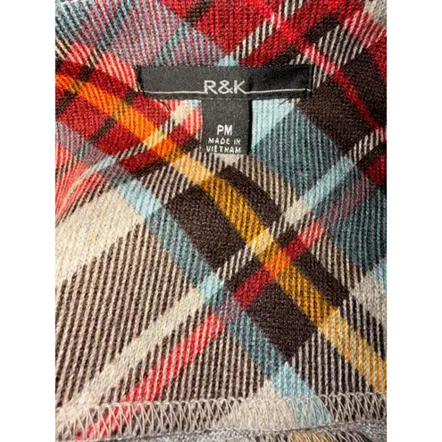 R&K Red Plaid Dress w/ Detachable Cowl Neck Women’s PM NWT Size M