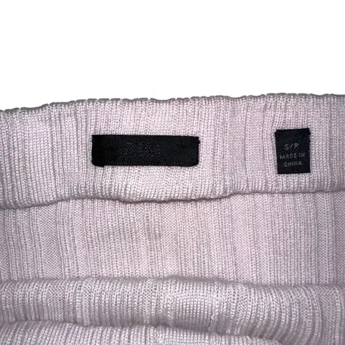 NEW ATM Anthony Thomas Melillo Merino Wool Ribbed Mini Skirt SMALL White