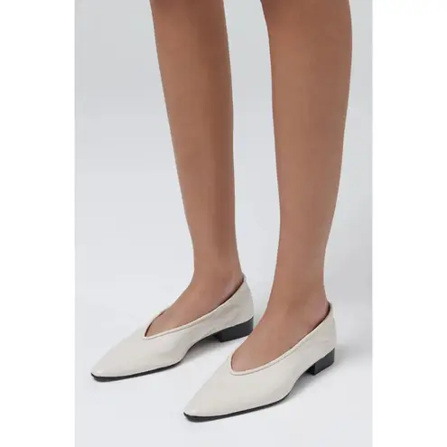 BY FAR Carr Flats in Limewash White Leather 37 With Box Womens Ballet Size 6