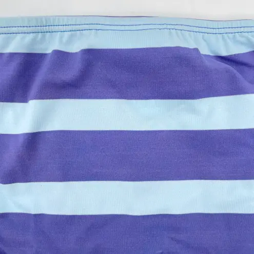 Ralph Lauren Sport Blue Aqua Y2K Wide Stripe Bikini Bottoms Coastal Pool Size 10