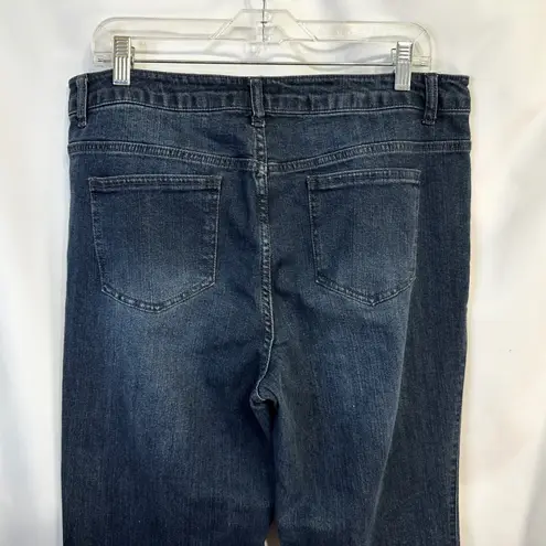 Midnight Velvet Plus Size 16 Jeans Embroidered Flare Bell Bottom Hippie Boho 624 Blue