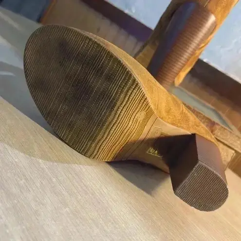 Bella Marie “Sarah Tom” Suede Peep Toe Buckle Ankle Booties