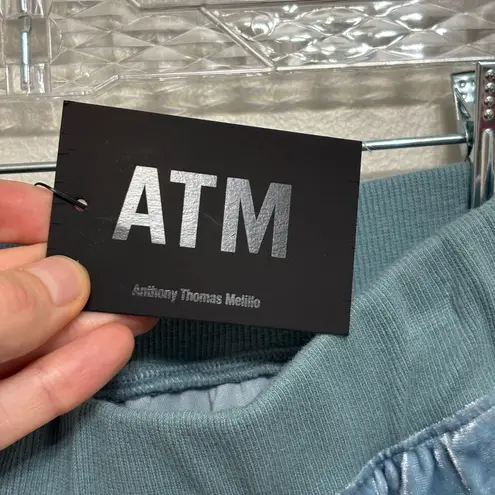 NWT ATM Anthony Thomas Melillo Velvet Wide Leg Pants in Baby Blue