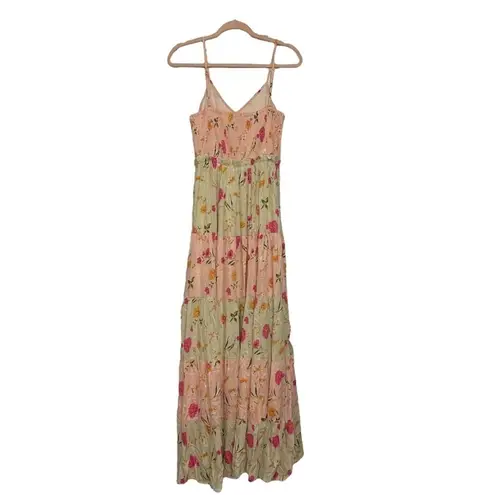 Raga NWT Flores Tiered Floral Bloom Maxi Dress | Pink | Small