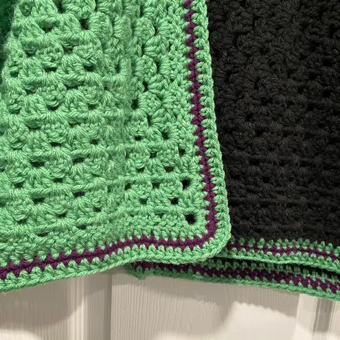 Handmade Crochet Granny Square One Size Cozy Cardigan Boho Chunky Knit Sweater