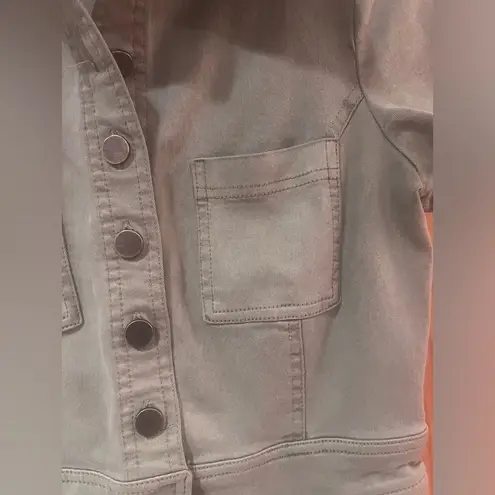 Urban Outfitters  Emma Stretch Denim Flared Jumpsuit in Olive Green Size Small