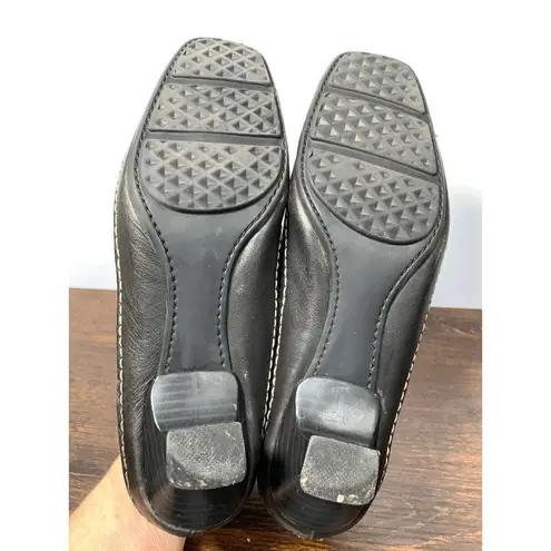 Aerosoles Front Gate Women Kitten Heel Loafers Moccasin Black Leather Shoes 8.5M