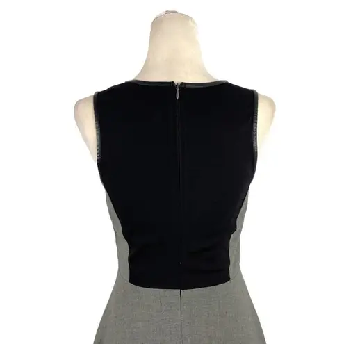 Rhyme Los Angeles Colorblock Grey and Black Skater Sleeveless Midi Dress Small