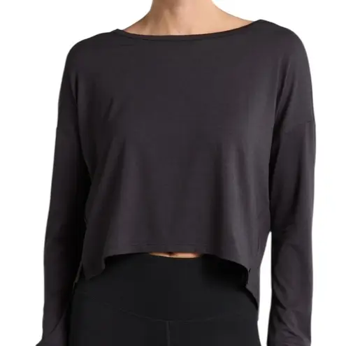 Long Sleeve Cropped Black Top in size S/M