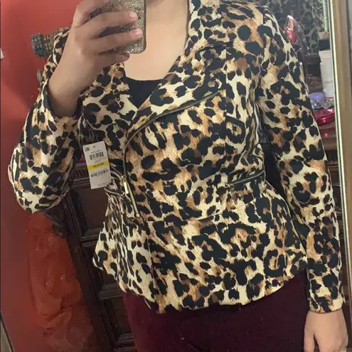 Thalia Sodi cheetah print blazer jacket