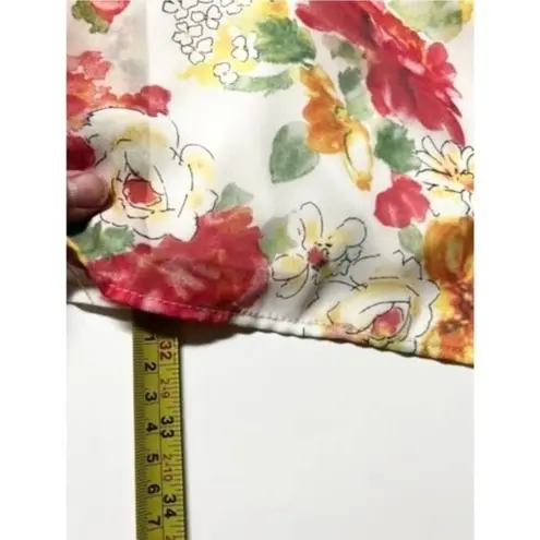 CEU) HUG Women Size medium floral dress off shoulder sleeves Elastic Top blouse White