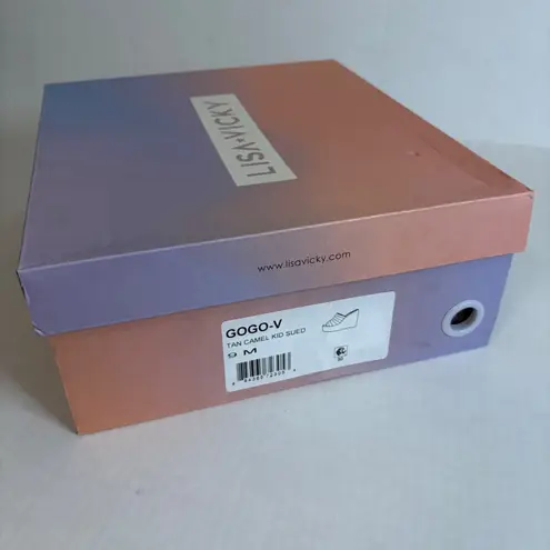 Lisa Vicky Tan Camel Kid Suede Wedge Espadrille Platform Sandal Mules Size 9