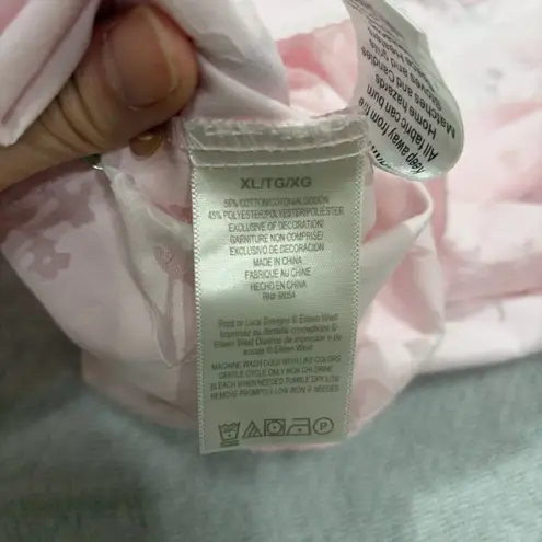 Eileen West Sz XL Pink Floral Anne Ribbon Lace Heirloom Dream Chemise Lounge EUC