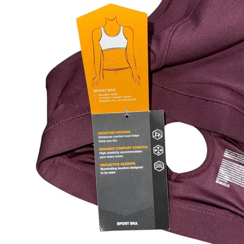 Avia NWT High Support Sports Bra Cushioned Straps Burgundy Women’s XL