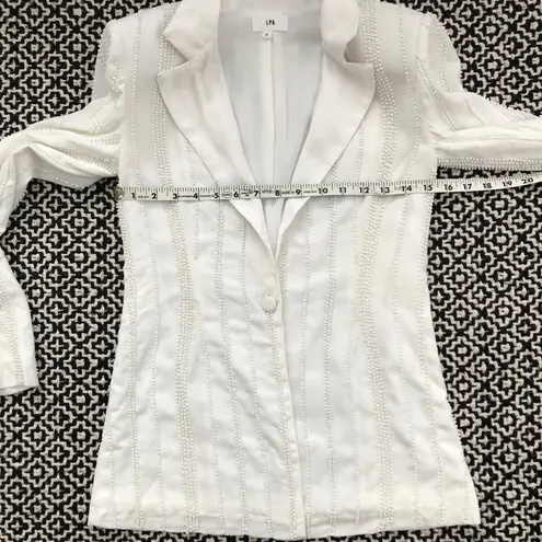 LPA Revolve White Beaded Blazer Shoulder Pads
