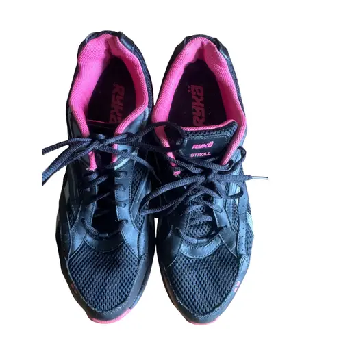Ryka Stroll Walking Shoes Wide Width Black Pink Sneakers Size 10W