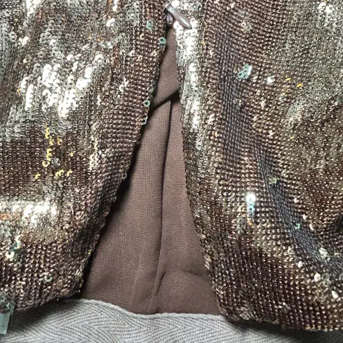 Sans Souci Sequin Mini Skirt Bronze Brown