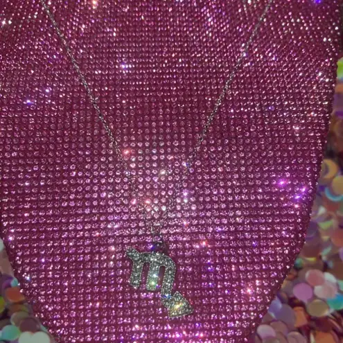 Boutique Scorpio Zodiac Sign Necklace Bedazzled Rhinestone Horoscope Birthday emo egirl