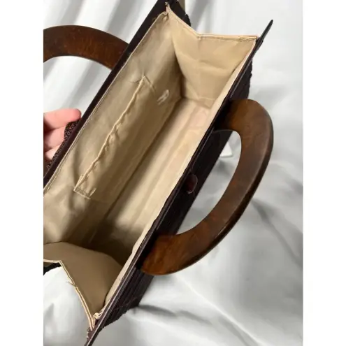 Vintage Brown Bamboo‎ Unbranded Satchel Handbag