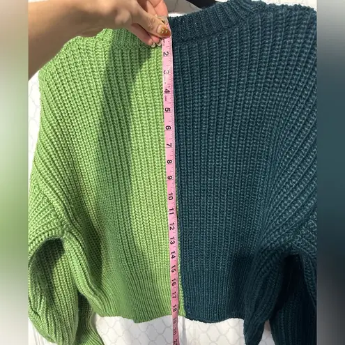 Cinq à Sept Mari Sweater NWT – Arugula & Peacock Knit Crewneck SZ Small Green