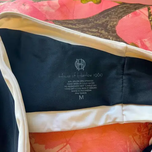 House of Harlow bandeau bikini top navy blue + white stripe