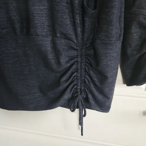 Beyond Yoga Women's Heathered Grey Ruched Hoodie Pullover Size M