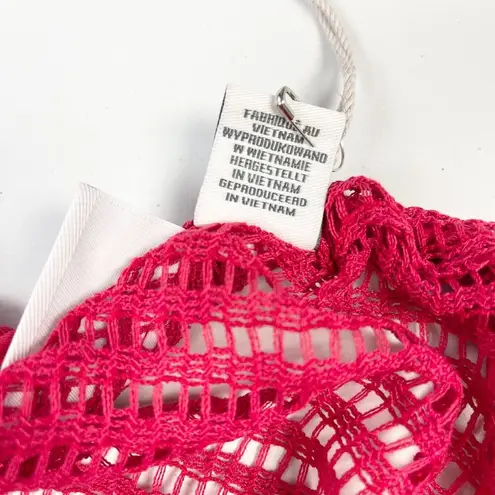 Haute Hippie Crochet Cover Up Womens XLarge Beach Swim Vacation Festival Magenta