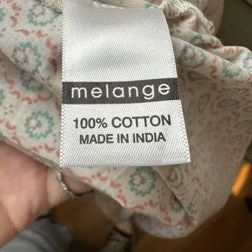 Melange Sleeveless Tunic Top Small | Boho Floral Geometric Ethnic Print V