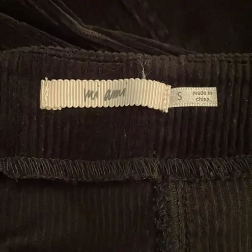 Mi Ami Francesca's Black Corduroy Mini Skirt Womens Size Small
