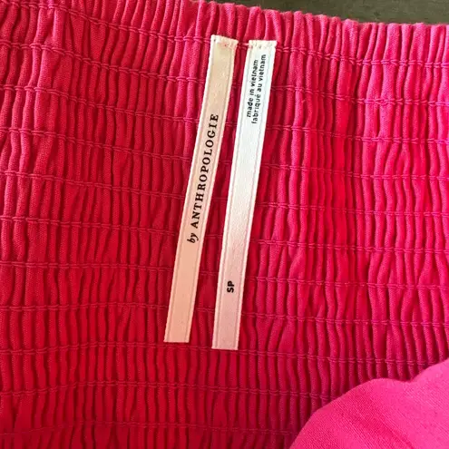 Anthropologie By  One-Shoulder Ruffle Linen Column Midi Dress Womens Small Petite