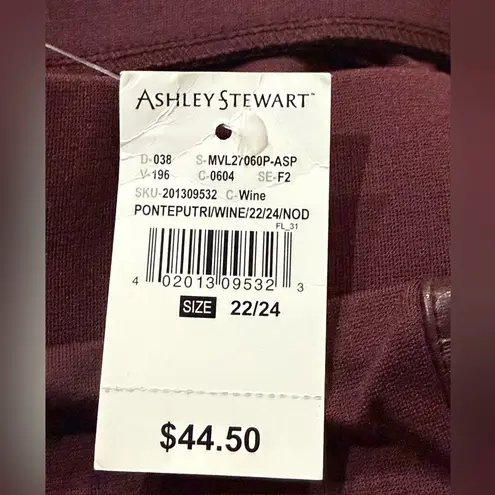 Ashley Stewart Burgundy Leggings NWT size 22/24
